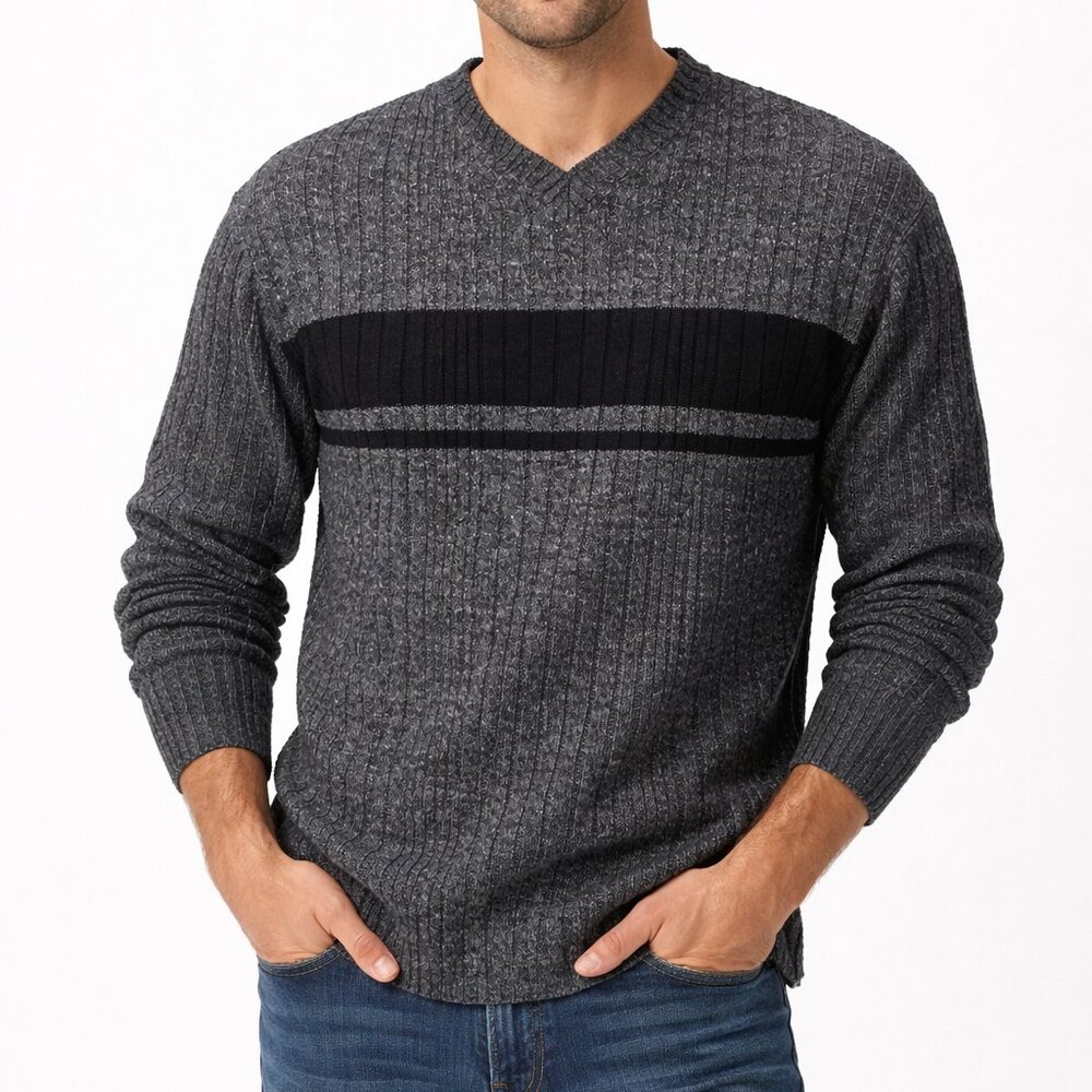 Vintage Eddie Bauer Men's Linen Cotton Blend Cable Knit Sweater - L
